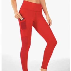 Fabletic- Red only mesh capri leggings
